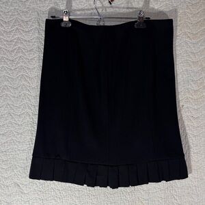 Sandro Black Pencil Skirt with Pleated Trim